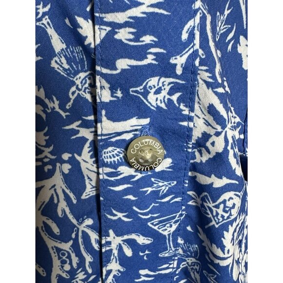 Columbia PFG Size L Mens Button Up Short Sleeve UPF 40 Omni Shade Shirt - Picture 7 of 11
